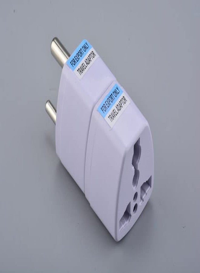 fdealz [ 2 Pieces ] Universal Travel Plug Adapter Standard EU Round India, Europe Travel Plug Adapter Portable Plug Adapter Type White - Image 2